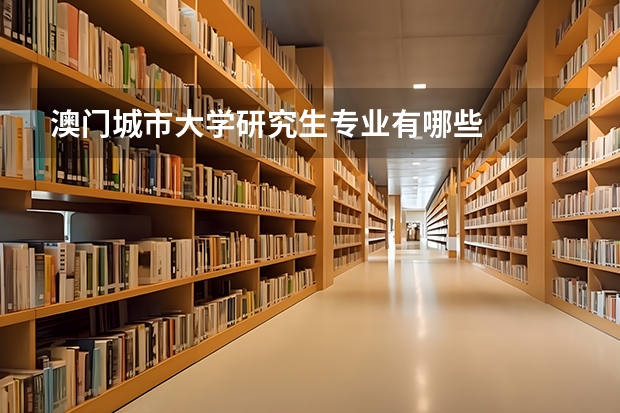 澳门城市大学研究生专业有哪些