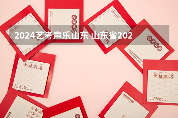 2024艺考声乐山东 山东省2024艺考政策